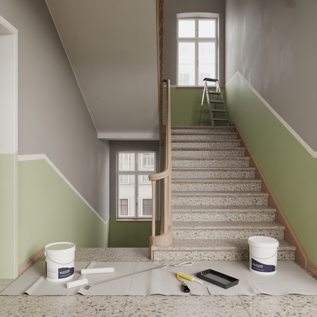 malning av trapphus kostnad per m och tidsatgang